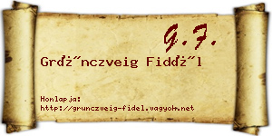 Grünczveig Fidél névjegykártya